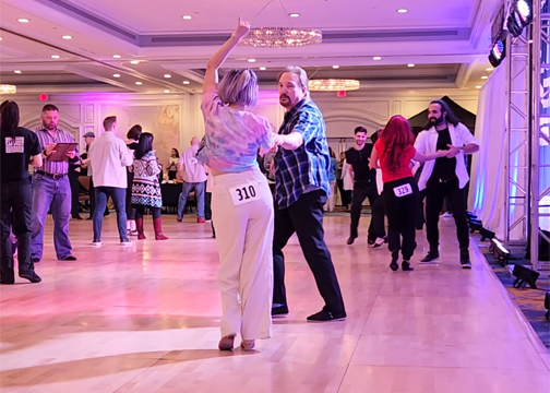 MR WCS Vegas West Coast Swing community leader in Las Vegas showing his dance skills.