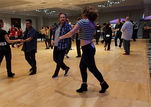 MR WCS Vegas West Coast Swing community leader in Las Vegas showing his dance skills.